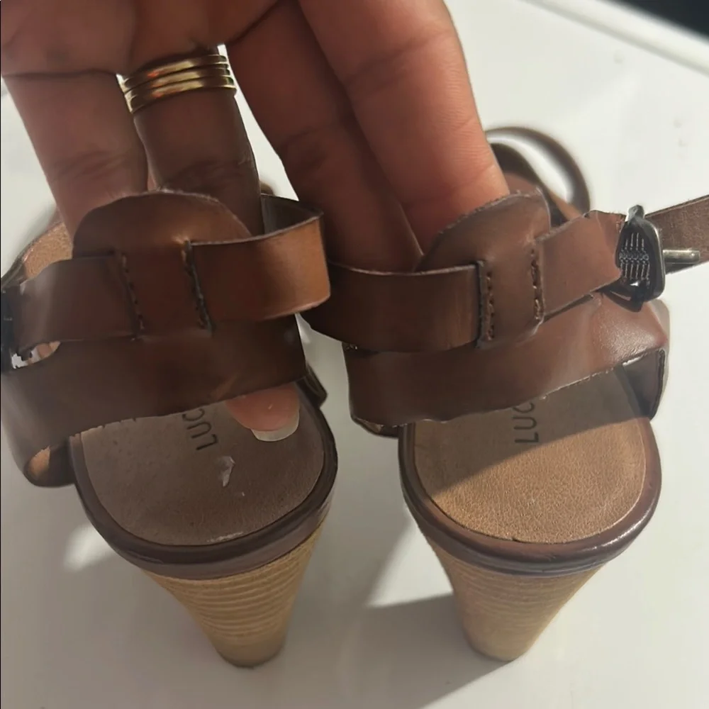 Lucky Brand Brown Sandals with Ankle Strap